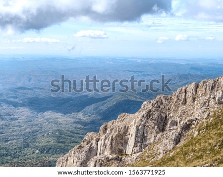 Mountain landscape from the top of Chatyrdag in Crimea.