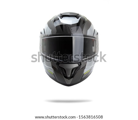 Gray motorcycle helmet isolated on white background Royalty-Free Stock Photo #1563816508