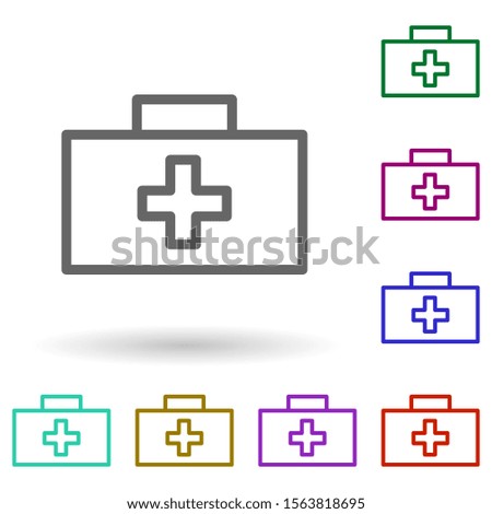 Medicine tools bag multi color icon. Simple thin line, outline vector of health icons for ui and ux, website or mobile application