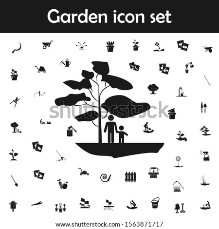 Family under a tree icon. Garden icons universal set for web and mobile