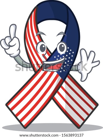 Cartoon usa ribbon with in character finger