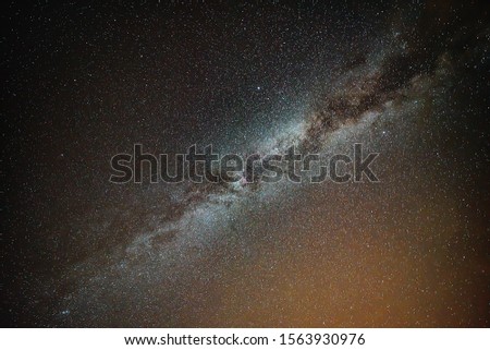 Milky Way, Jupiter Planet and shooting stars/meteorites in the night sky.