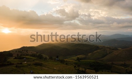 Picture aerial view of Upcoming thunderstorm, Nature Background