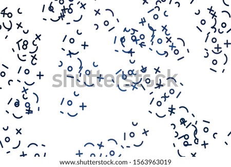 Light BLUE vector pattern with Digit symbols. Blurred design in simple style with collection of numerals. Best design a poster, banner of a math college.