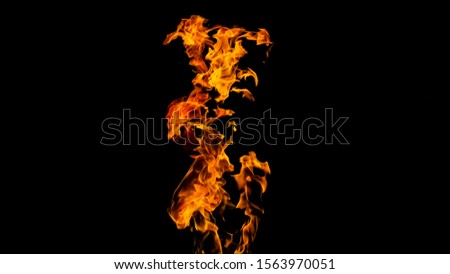 Fire flames on black background. fire on black background isolated. fire patterns