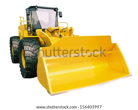 Modern front loader isolated on white background without shadow Royalty-Free Stock Photo #156403997