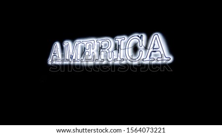 Neon light sign of America