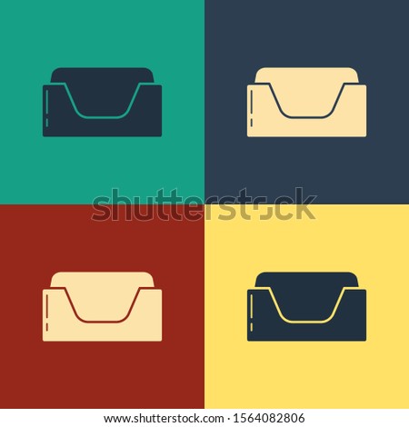 Color Pet bed icon isolated on color background. Vintage style drawing. Vector Illustration