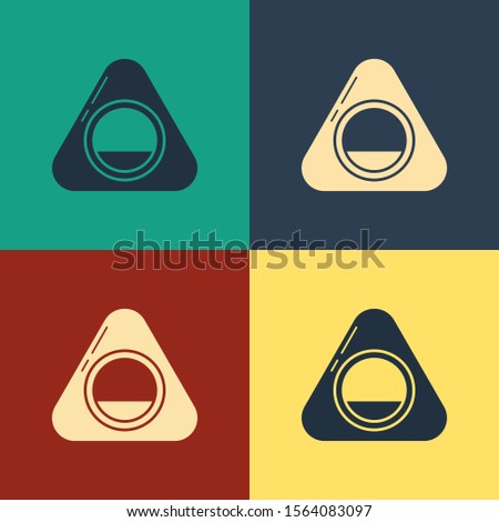 Color Pet bed icon isolated on color background. Vintage style drawing. Vector Illustration