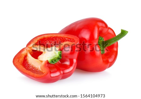 red sweet pepper isolated on white background. Royalty-Free Stock Photo #1564104973