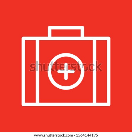 Medical box icon isolated on abstract background
