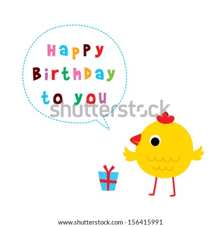 cute little chicken birthday greeting card