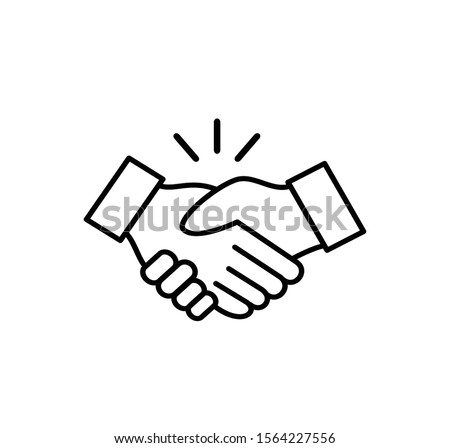 Handshake sign vector logo template Royalty-Free Stock Photo #1564227556