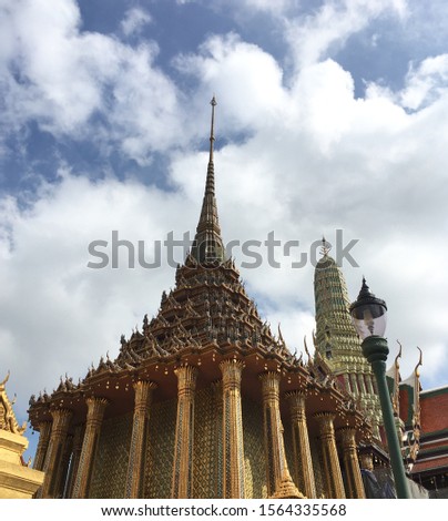 Temple of the Emerald Buddha (Wat Phra Kaew or Wat Phra Si Rattana Satsadaram), Bangkok, Thailand, Southeast Asia. The picture was taken in January 2018.