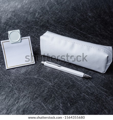 white luxury stationary template for branding in dark grey background