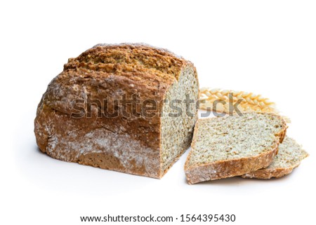 Homemade  irish soda bread isolated on white  Royalty-Free Stock Photo #1564395430