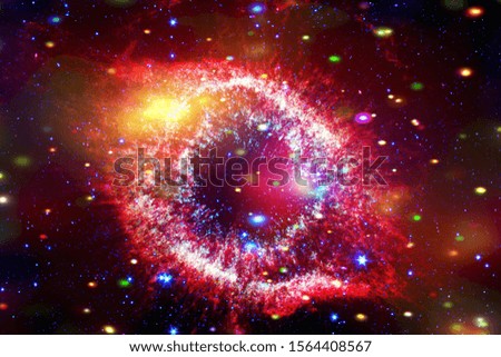 Star cluster and galaxy. The elements of this image furnished by NASA.
