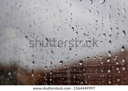 Raindrops on the car window 