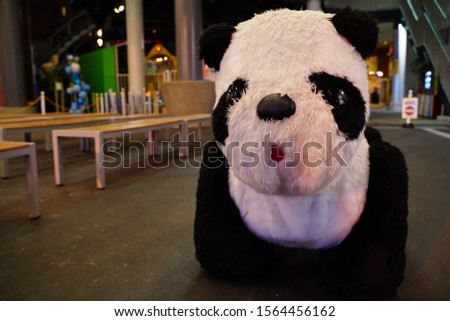 Panda car for kids at amusement park in Asakusa, Tokyo, Japan.