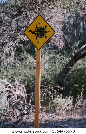 The turtle warning street sign in Perth, Western Australia