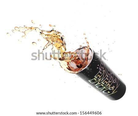 Energy drink splashing  Royalty-Free Stock Photo #156449606
