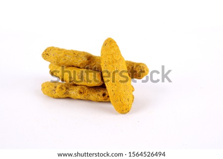 Turmeric on bowl Isolated in white