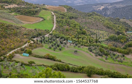 Authentic tuscany cultivation Fields Landscape in the winter season Travel Italy