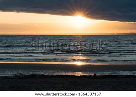  sunset on the Evening beach. Sunset on the sea.