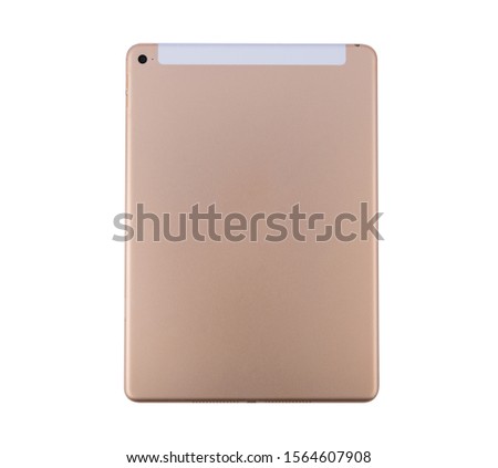 back tablet pink ,gold isolated on white