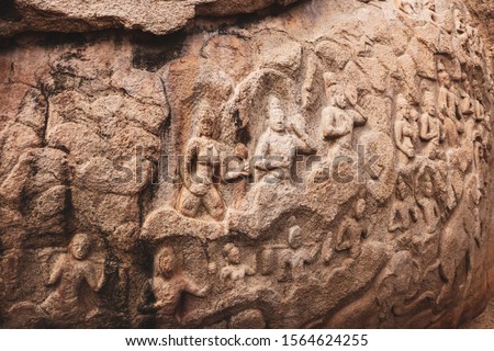 The Pallava dynasty in the 7th and 8th centuries statue Royalty-Free Stock Photo #1564624255