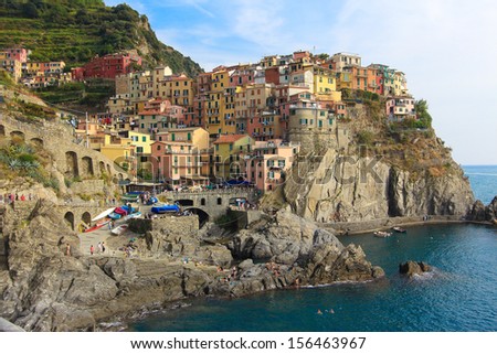 Manarola village of the Cinque Terre National Park Liguria Italy
