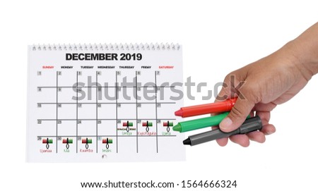 Kwanzaa December 2019 Calendar white background