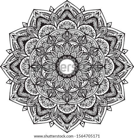 Mandala for coloring book. Yoga logos Vector