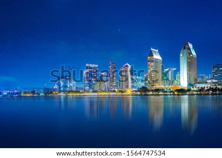 
San Diego Skyline at Night , San Diego, California, USA