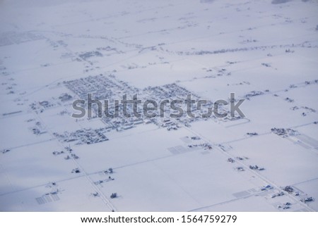 Bird view of snow village