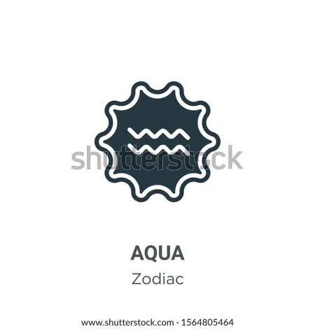 Aqua vector icon on white background. Flat vector aqua icon symbol sign from modern zodiac collection for mobile concept and web apps design.