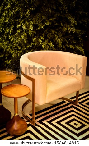 table and chair in living room