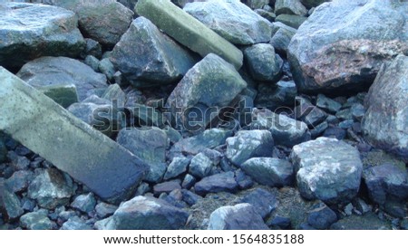 bunch of large and different stones in the autumn season