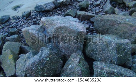 bunch of large and different stones in the autumn season