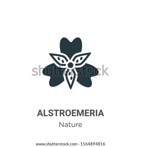 Alstroemeria vector icon on white background. Flat vector alstroemeria icon symbol sign from modern nature collection for mobile concept and web apps design. Royalty-Free Stock Photo #1564894816