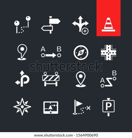 Map and location icons set
