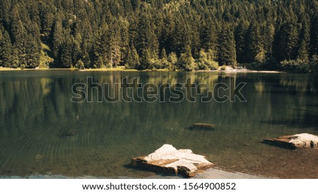 mountain lake in Trentino Alto Adige during summer