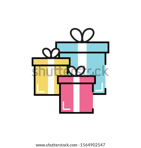 gifts boxes presents isolated icons vector illustration design