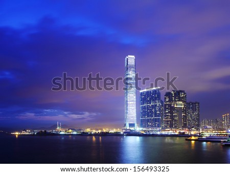 Kowloon skyline in Hong Kong