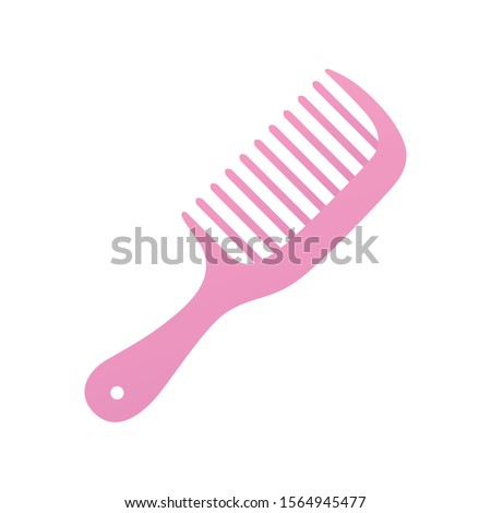 Pink comb hair brush isolated vector Royalty-Free Stock Photo #1564945477