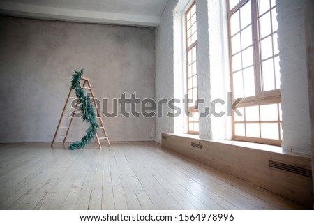 
bright room with large windows