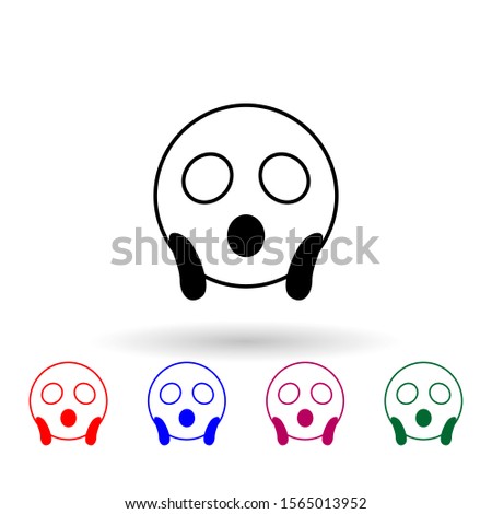 Frightened multi color icon. Simple thin line, outline vector of emoji icons for ui and ux, website or mobile application