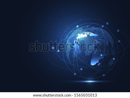 Global network connection. World map point and line composition concept of global business. Vector Illustration Royalty-Free Stock Photo #1565031013