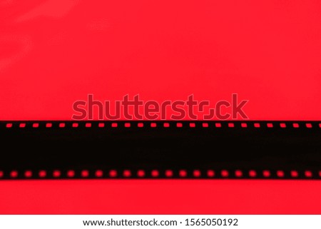 film 35mm close-up abstract on red background