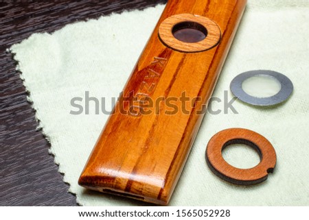 kazoo folk instrument woodwork macro picture